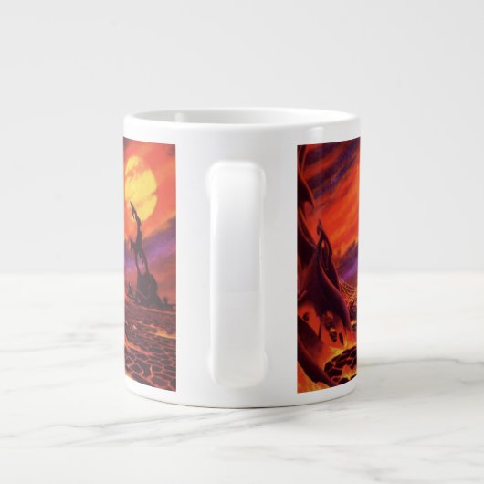  wetenschap - vulkaanplant met rode lava grote koffiekop (Achterkant)