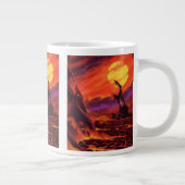  wetenschap - vulkaanplant met rode lava grote koffiekop (Rechts)