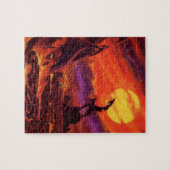  wetenschap - vulkaanplant met rode lava legpuzzel (Horizontaal)