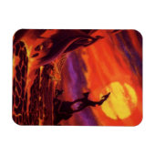 wetenschap - vulkaanplant met rode lava magneet (Horizontaal)