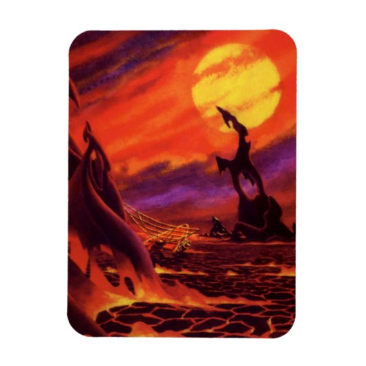 wetenschap - vulkaanplant met rode lava magneet (Verticaal)