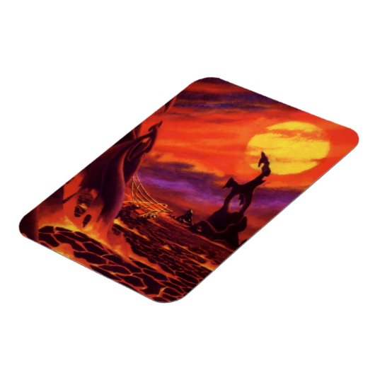  wetenschap - vulkaanplant met rode lava magneet (Linkerzijde)