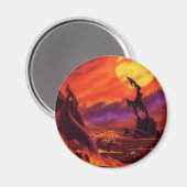  wetenschap - vulkaanplant met rode lava magneet (Voorkant / Achterkant)