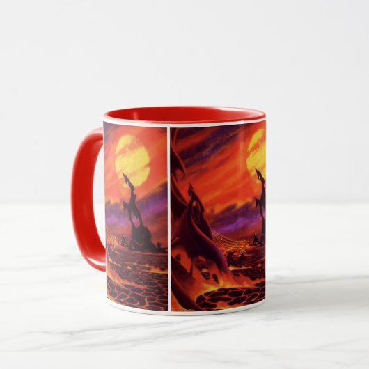  wetenschap - vulkaanplant met rode lava mok (Voorkant links)