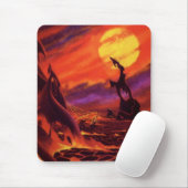 wetenschap - vulkaanplant met rode lava muismat (Met muis)