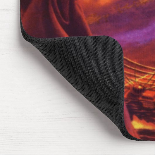  wetenschap - vulkaanplant met rode lava muismat (Hoek)