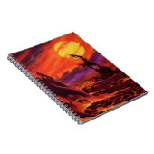 wetenschap - vulkaanplant met rode lava notitieboek (Rechterzijde)