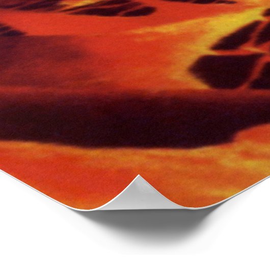 wetenschap - vulkaanplant met rode lava poster (Hoek)