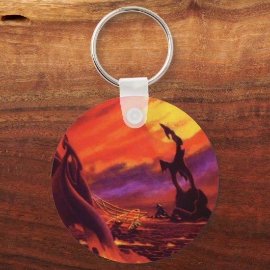  wetenschap - vulkaanplant met rode lava sleutelhanger (Achterkant)