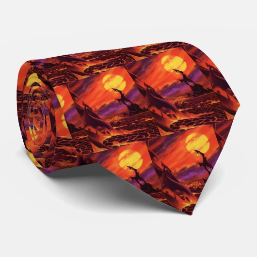 wetenschap - vulkaanplant met rode lava stropdas (Opgerold)