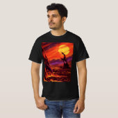  wetenschap - vulkaanplant met rode lava t-shirt (Voorkant volledig)