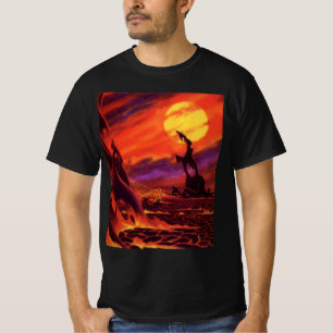  wetenschap - vulkaanplant met rode lava t-shirt