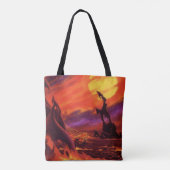  wetenschap - vulkaanplant met rode lava tote bag (Achterkant)