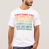 Wetenschap wereldwijde klimaatverandering is echt t-shirt (Voorkant)