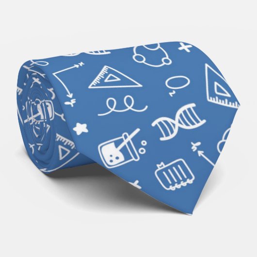Wetenschap / Wiskunde / Chemie Doodle Pattern Stropdas (Opgerold)