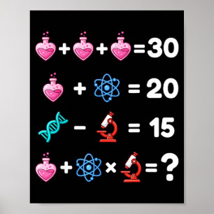 Wetenschap Wiskunde Raadsel Valentijnsdag Scheikun Poster