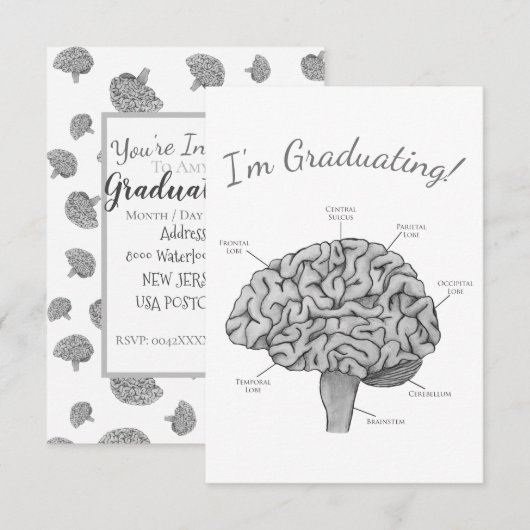 Wetenschappelijk brein aankondiging (Voorkant / Achterkant)