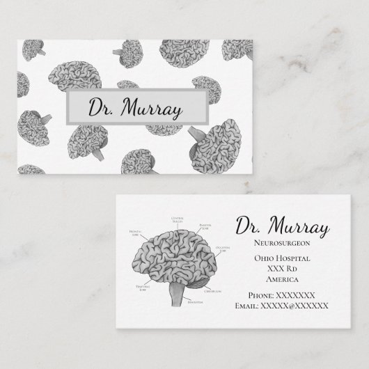 Wetenschappelijk brein visitekaartje (Voorkant / Achterkant)