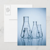 Wetenschappelijk glaswerk blauw briefkaart (Voorkant / Achterkant)