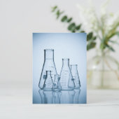 Wetenschappelijk glaswerk blauw briefkaart (Staand voorkant)