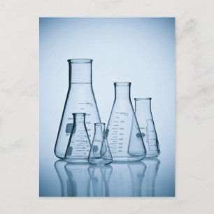 Wetenschappelijk glaswerk blauw briefkaart
