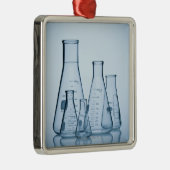 Wetenschappelijk glaswerk blauw metalen ornament (Rechts)