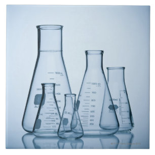 Wetenschappelijk glaswerk blauw tegeltje