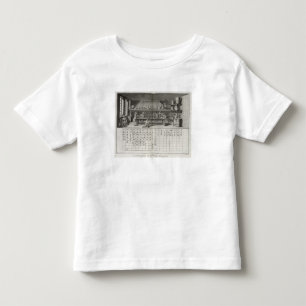 Wetenschappelijk laboratorium en tabel van chemisc kinder shirts