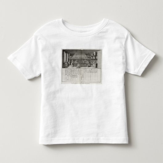 Wetenschappelijk laboratorium en tabel van chemisc kinder shirts (Voorkant)