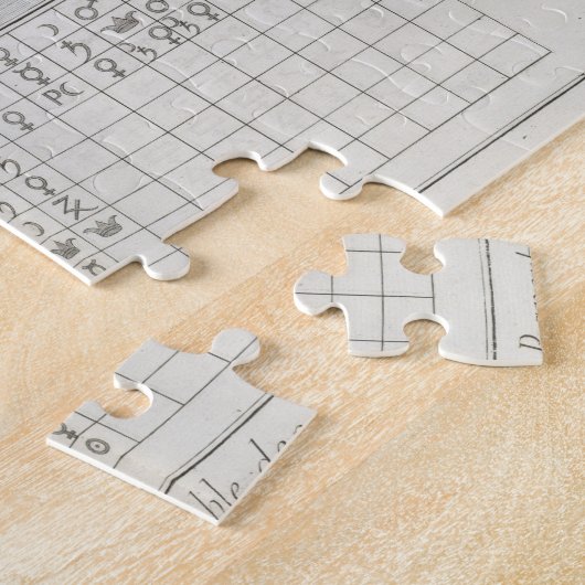 Wetenschappelijk laboratorium en tabel van chemisc legpuzzel (Zijkant)