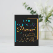 WETENSCHAPPELIJK LABORATORIUM MET KATTEN EN KOFFIE BRIEFKAART (Staand voorkant)