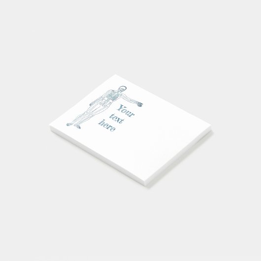wetenschappelijk skelet gepersonaliseerd blauw ar post-it® notes (Schuin)
