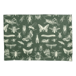 Wetenschappelijke Antiek bugs Insects Cream and Gr Kussensloop