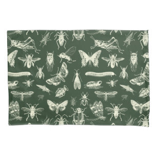 Wetenschappelijke Antiek bugs Insects Cream and Gr Kussensloop