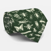 Wetenschappelijke Antiek bugs Insects Cream and Gr Stropdas (Opgerold)