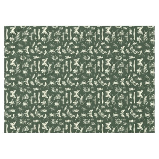 Wetenschappelijke Antiek bugs Insects Cream and Gr Tafelkleed (Voorkant (Horizontaal))