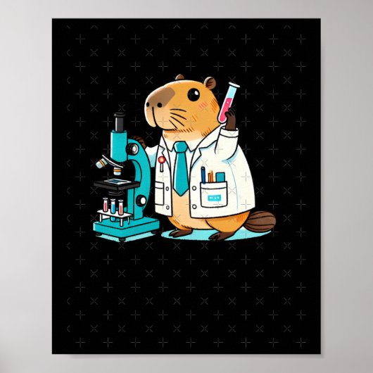 Wetenschappelijke capibara-experimenten in het lab poster (Voorkant)