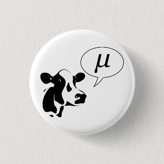 Wetenschappelijke Cow Goes Mu Ronde Button 3,2 Cm (Voorkant)