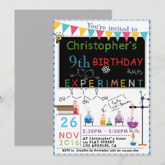 WETENSCHAPPELIJKE EXPERIMENTELE LABORATORIUMPARTIJ KAART (Voorkant / Achterkant)