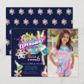 Wetenschappelijke experimenten uitnodiging met fot (Voorkant / Achterkant)