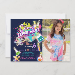 Wetenschappelijke experimenten uitnodiging met fot