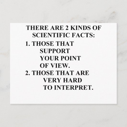 wetenschappelijke feiten briefkaart (Voorkant)