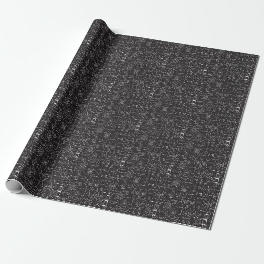 Wetenschappelijke formules: Chalkboard Calculation Cadeaupapier (Uitgerold)