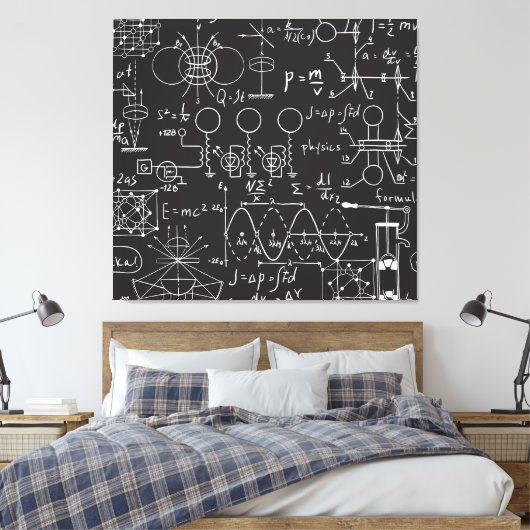 Wetenschappelijke formules: Chalkboard Calculation Canvas Afdruk (Insitu (Slaapkamer))