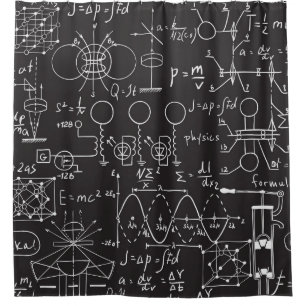 Wetenschappelijke formules: Chalkboard Calculation Douchegordijn