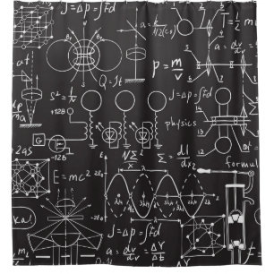 Wetenschappelijke formules: Chalkboard Calculation Douchegordijn