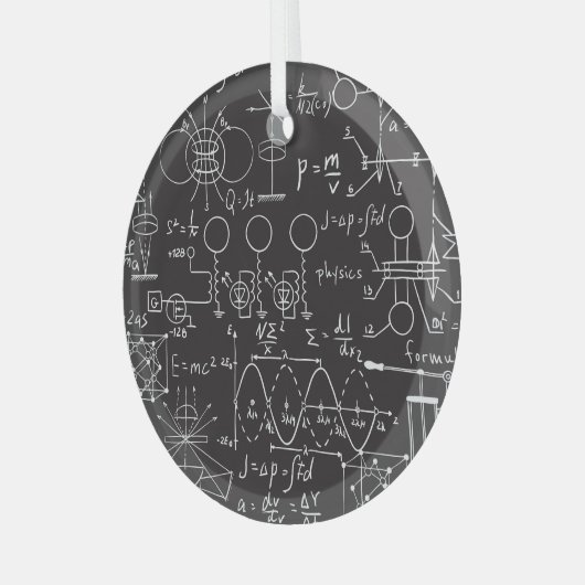 Wetenschappelijke formules: Chalkboard Calculation Glas Ornament (Voorkant links)