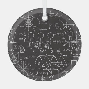 Wetenschappelijke formules: Chalkboard Calculation Glas Ornament