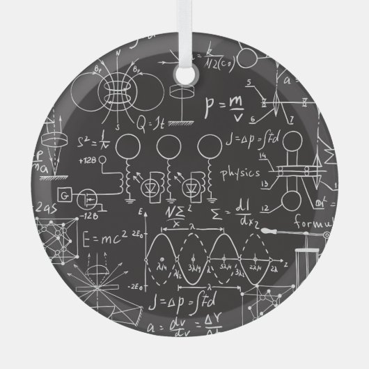 Wetenschappelijke formules: Chalkboard Calculation Glas Ornament (Voorkant)