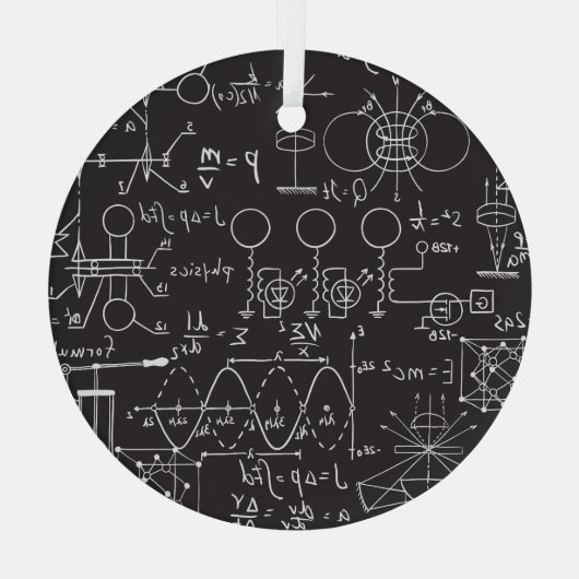 Wetenschappelijke formules: Chalkboard Calculation Glas Ornament (Achterkant)